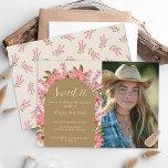 Convites Doce 16 Flores Selvagens de Aniversário Foto Flora<br><div class="desc">Celebre em estilo com este doce e personalizável convite 16! Apresenta flores primavera, desenhadas à mão, em lindas tonalidades cor-de-rosa contra um fundo neutro. Perfeito por adicionar um toque de elegância e elegância, este design convida convidados para uma bela festa de aniversário. Personalize-o com sua foto e detalhes para um...</div>
