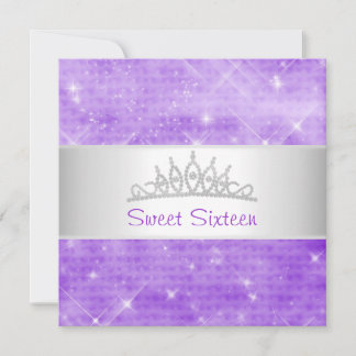 Convites Doce 16 Glitter Silver Jewel Tiara Partido 1