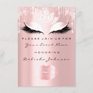 Convites Doce 16. Gotas cor-de-rosa Quinceanera Rosa Prince