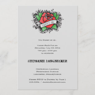 Convites Doce 16 Invitaion do tema do tatuagem