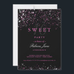 Convites Doce 16 Lista de Brilhantes Rosa Preta<br><div class="desc">Coleção de correspondência na Loja Little Bayleigh!</div>