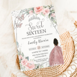 Convites Doce 16 Menina Castanho Escamoteada de Aniversário