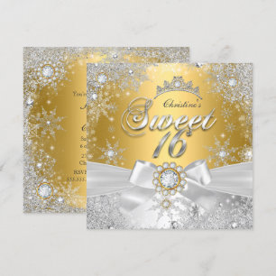 Convites Doce 16 Ouro Prata Princesa Terra de Inverno Marav