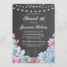 Convites Doce 16 Pastéis de Aniversário Convidam Rustic