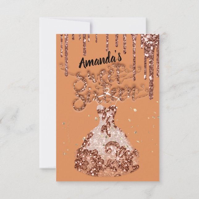 Convites Doce 16 Rosa - Coletor Leve Preto (Verso)