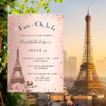 Convites Doce 16 rosa de Paris, ouro, torre Eiffel, luxuy<br><div class="desc">Um convite moderno, na moda e glamouroso para um doce tema 16, 16, festa de aniversário, parisiense. Um fundo metálico rosa dourado falso com brilhos falsos e a torre Eiffel com algumas flores. O nome é escrito com um moderno estilo escrito à mão. Personalize e adicione os detalhes da sua...</div>