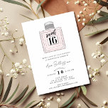 Convites Doce 16 Sexta Festa de aniversário<br><div class="desc">Adoráveis 16 convites de aniversário num frasco de perfume rosa,  preto e branco,  doce 16 design. Personalize com os detalhes da sua festa e envie um e-mail para a família e amigos convidando-os a comemorar seu 16° aniversário!</div>