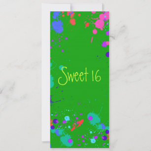 Convites Doce 16 Tinta Neon Brilhante,