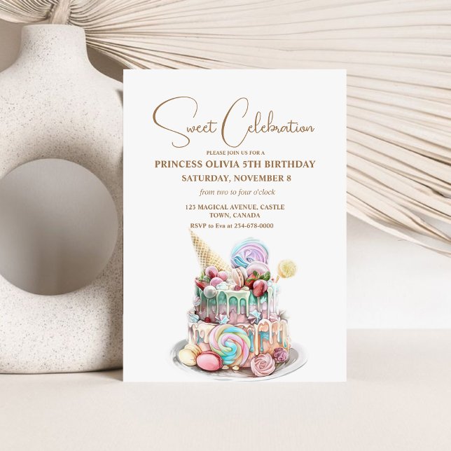 Convites Doce 5 Girly Birthday (Criador carregado)