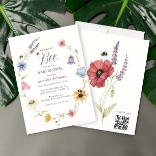 Convites Doce Abelha Floral Mamãe para Abelha Chamada de Be