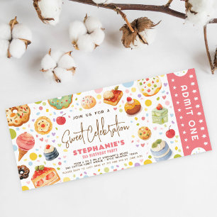 Convites Doce Ameaça Aniversário Admitir Um Bilhete