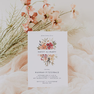 Convites Doce Aniversário de 16 anos com Tema Floral Simple