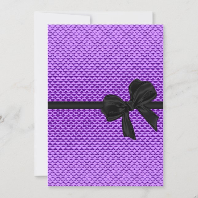 Convites Doce arco roxo Glam 2 do preto de um brilho de 16 (Frente)