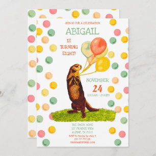 Convites Doce Balões Coloridos de Ouro