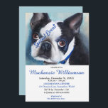 CONVITES DOCE BOSTON TERRIER PUPPY DESEJA FELIZ ANIVERSÁRIO<br><div class="desc">Este doce e adorável Black and White Boston Terrier Puppy te dá as boas-vindas a uma Festa de aniversário divertida para você e para você, seja para adultos ou crianças. Um convite único para aniversários de qualquer idade! - imagem do criador da pintura de aquarela original. Todo o convite pode...</div>