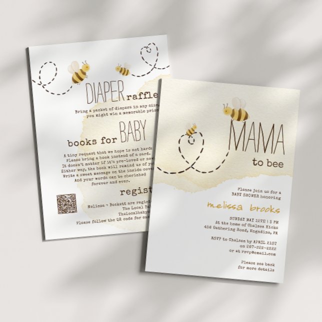 Convites Doce Bumblebee Mamãe Para Ser Tudo Em Um Chá de fr (Criador carregado)