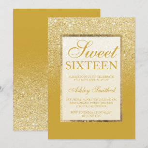 Convites Doce chique 16 do caril do limão do brilho do our