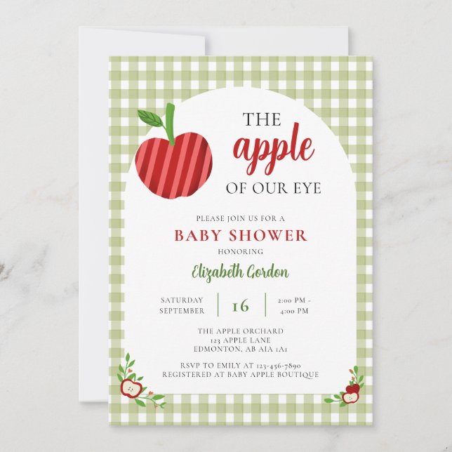 Convites Doce Chuvinha de Amor - Baby Shower Xadrez Doce (Frente)