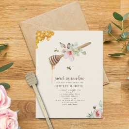 Convites Doce Como A Abelha Chá de fraldas Floral