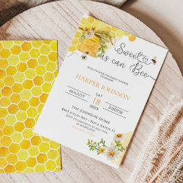 Convites Doce Como A Abelha Honeycomb Floral Chá de fraldas