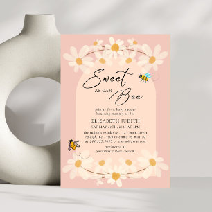 Convites Doce como a Chá de fraldas de Daisy Floral de Bee