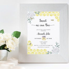 Convites Doce como chá de fraldas de abelhas