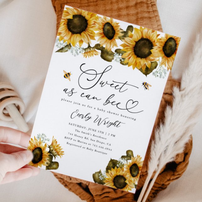 Convites Doce Como Chá de fraldas De Abelhas (Criador carregado)