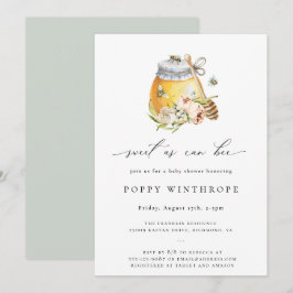 Convites Doce Como Chá de fraldas De Abelhas