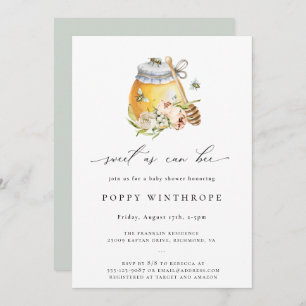 Convites Doce Como Chá de fraldas De Abelhas