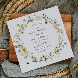 Convites Doce como o Chá de fraldas de flor selvagem