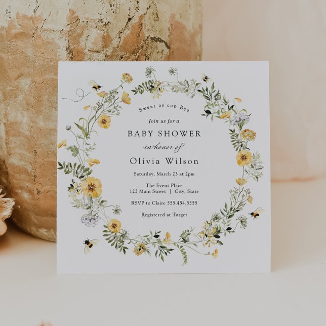 Convites Doce como o Chá de fraldas de flor selvagem (Criador carregado)