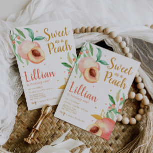 Convites Doce como Pêssego Verde Aniversário