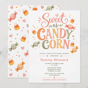 Convites Doce como Pipoca de Halloween Baby Shower