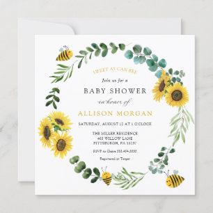 Convites Doce Como Pode Ser Chá de fraldas De Girassol