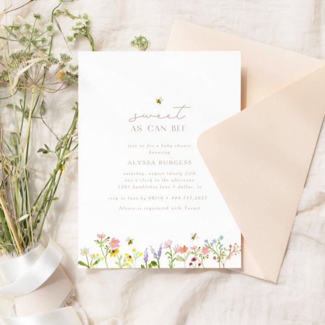 Convites Doce Como Pode Ser Chá de fraldas Mínimo Moderno (Elegant, modern and simply sweet! Customize the text and background colors with ease.)