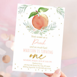 Convites Doce Como primeiro aniversario De Pêssego