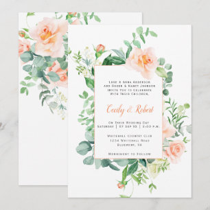 Convites Doce como um Casamento de Quadros de Rosas de Pess