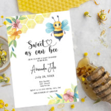 Doce como uma abelha floral chá de bebê