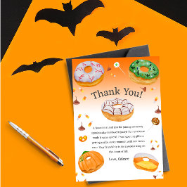 Convites Doce de Halloween Delicioso em Aquarela Obrigado