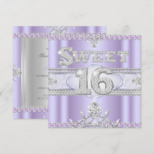 Convites Doce Dezesseis Anos Festa Lilás Roxo