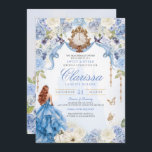 Convites Doce Dezesseis Cinderela Azul Aniversário Real<br><div class="desc">*~*~** Um sonho de conto de fadas tornou-se realidade. Seu dia especial merece um design de convite muito especial. Dei tanto tempo e me importo em projetar este convite e estou APAIXONADO. Espero que você também esteja! Este convite à Cinderela apresenta tantos toques de luxo perfeitos para a sua bola...</div>