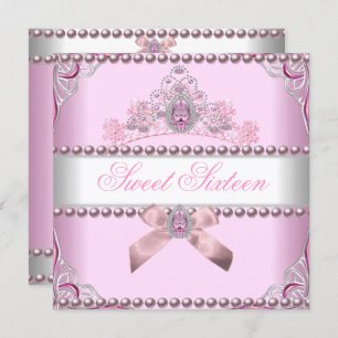 Convites Doce Dezesseis Doçosos 16 Joias Brancas Rosa Prate