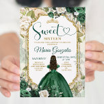 Convites Doce Dezesseis Emerald Green e Festa de aniversári<br><div class="desc">Doce Dezesseis Emerald Green & White Birthday Convite Mis Quince Anos,  16º aniversário.</div>