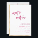 Convites Doce, Dezesseis Escritos Modernos, Faux Gold Foil<br><div class="desc">Doce Dezesseis Scripts Modernos Faux Gold Foil Pink Aniversário Convite Mensagem-me para qualquer ajuste necessário</div>