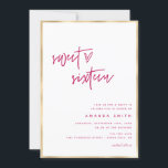 Convites Doce, Dezesseis Escritos Modernos, Faux Gold Foil<br><div class="desc">Doce Dezesseis Scripts Modernos Faux Gold Foil Pink Aniversário Convite Mensagem-me para qualquer ajuste necessário</div>
