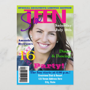 Convites Doce Dezesseis  Estilo de Cobrir da revista  Foto