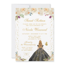 Doce Dezesseis Floral Loira Princesa Cabelo