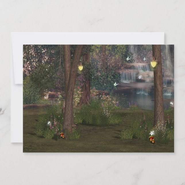 Convites Doce Dezesseis, Floresta Encantada, Borboleta, Per (Frente)