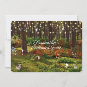 Convites Doce Dezesseis Florestas Fairies Bunnies Encantada