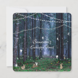 Convites Doce Dezesseis Florestas Fairies Bunnies Encantada